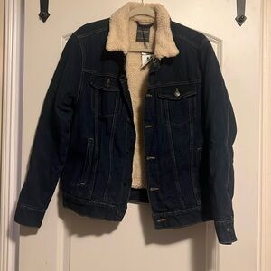 Men’s Sherpa lined denim jacket